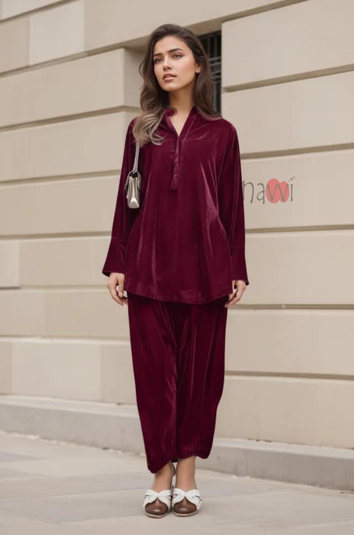 Red Velvet Longline Coord Set