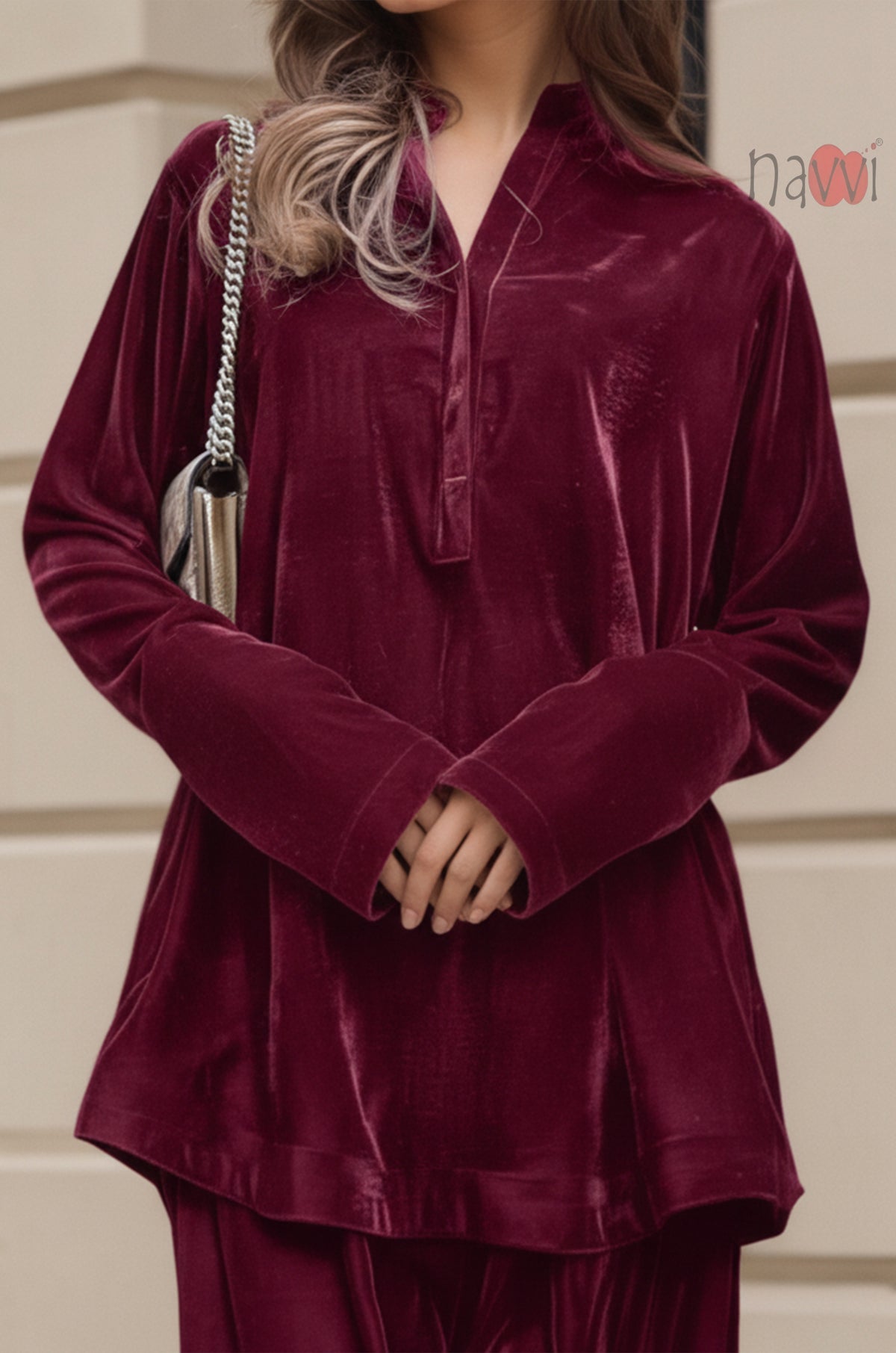 Red Velvet Longline Coord Set