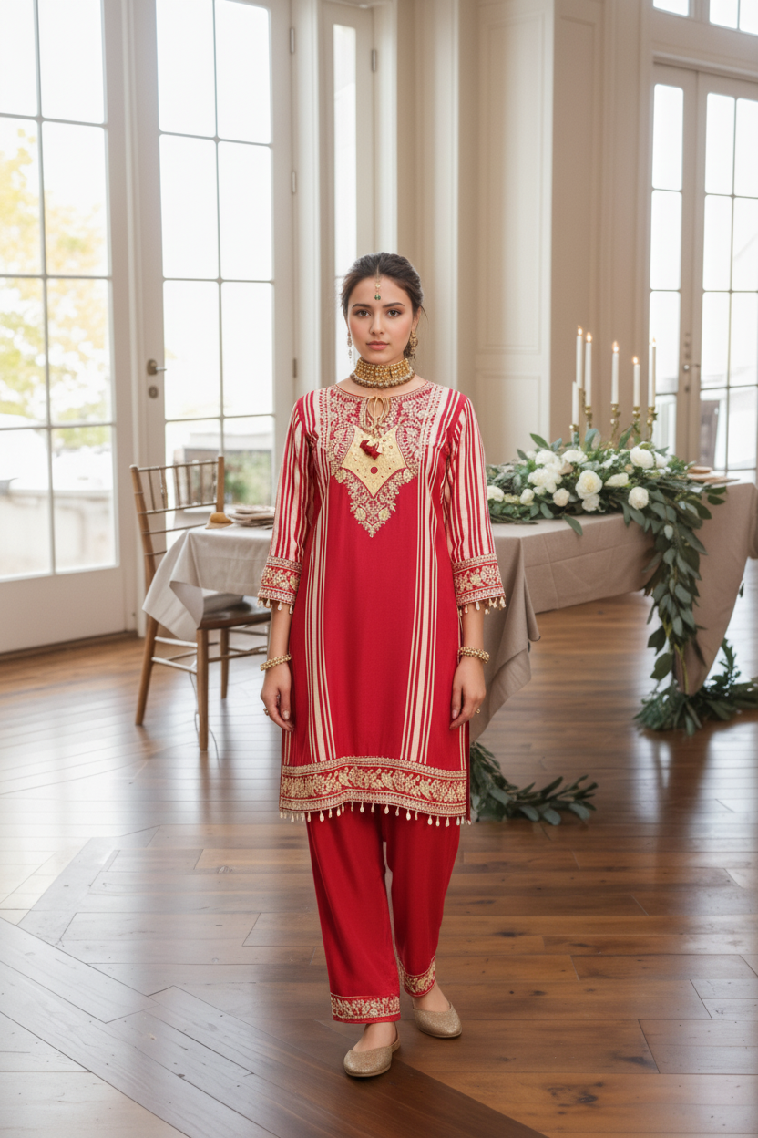 Scarlet Zari Elegance Set