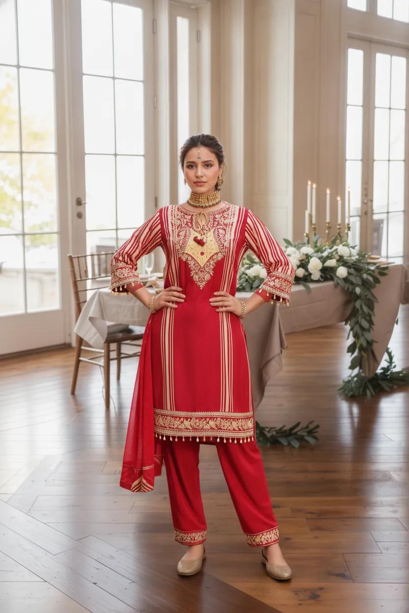 Scarlet Zari Elegance Set
