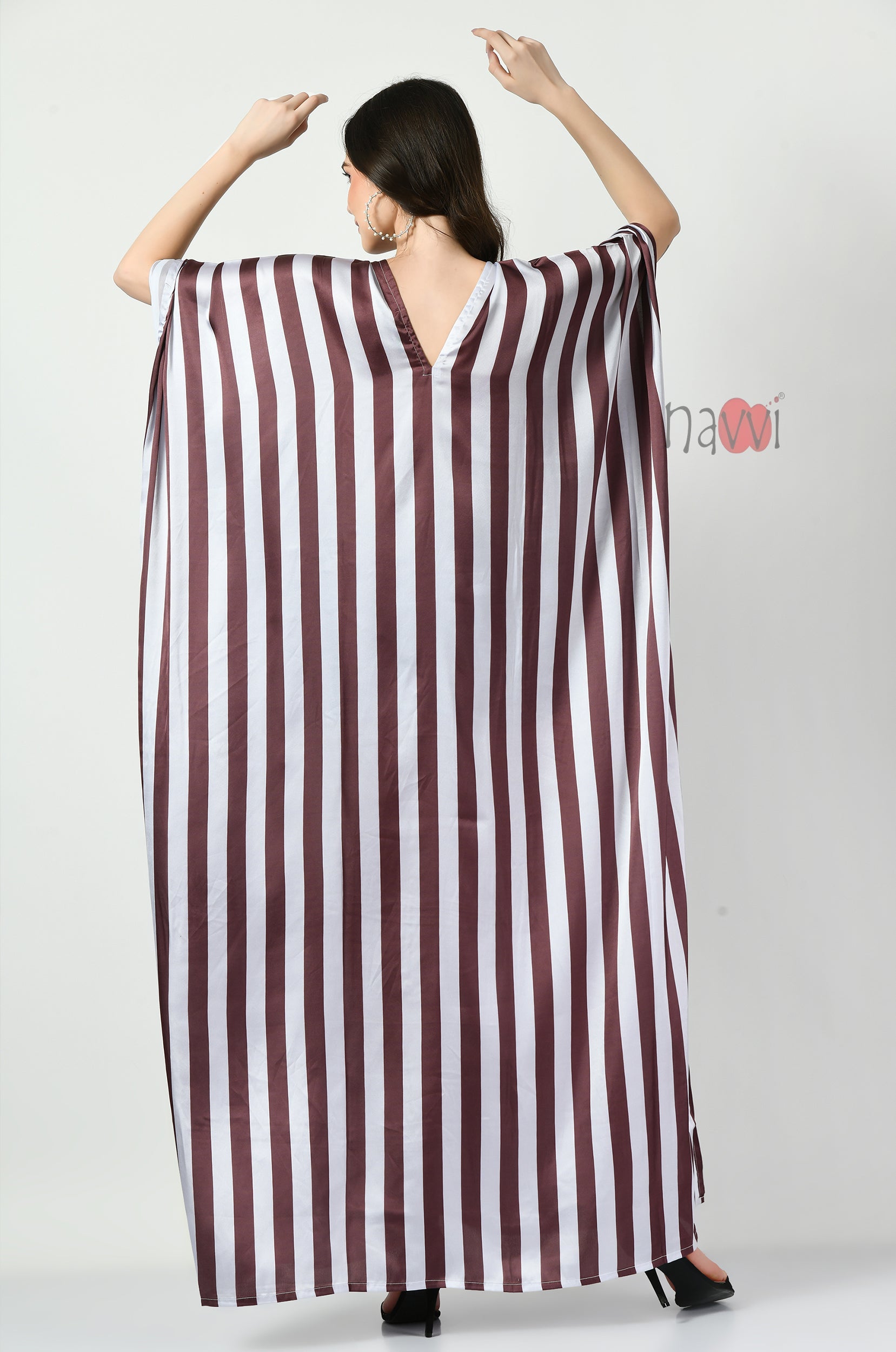 Stripes Slit Kaftan Dress