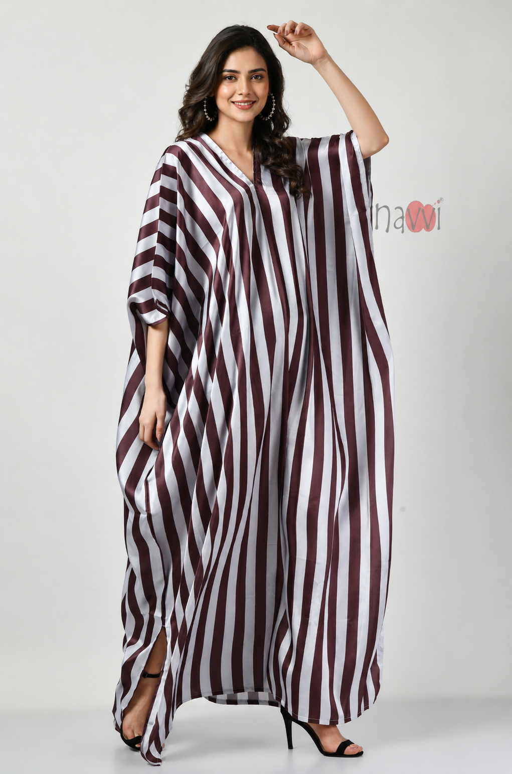 Stripes Slit Kaftan Dress