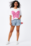 Butterfly Embellished Crush Tee