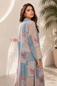 Azure Patchwork Printed Kaftan Dress