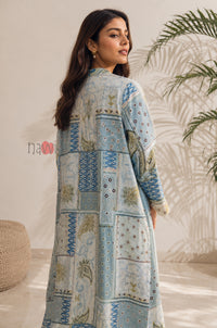 Azure Patchwork Printed Kaftan Dress