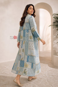 Azure Patchwork Printed Kaftan Dress