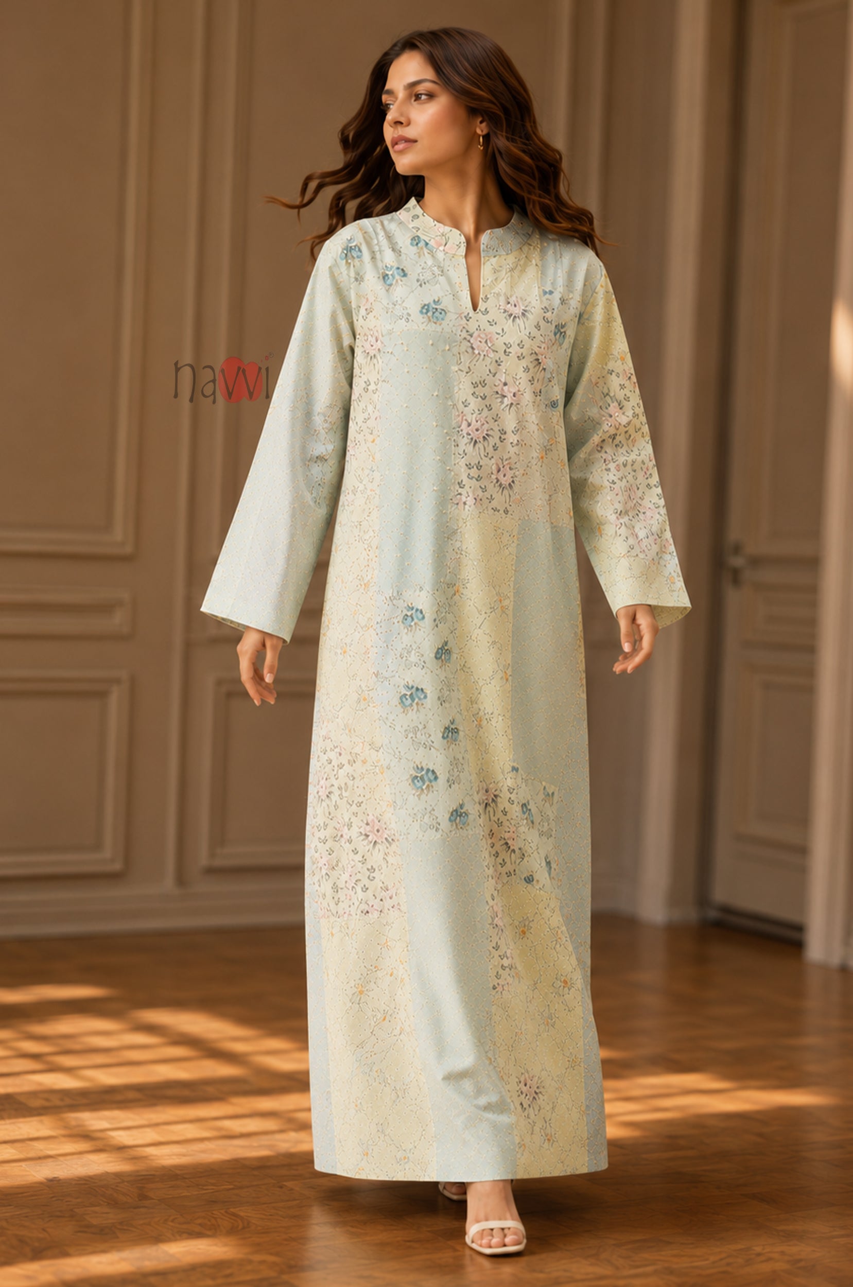 Meadow Floral Elegance Kaftan Dress