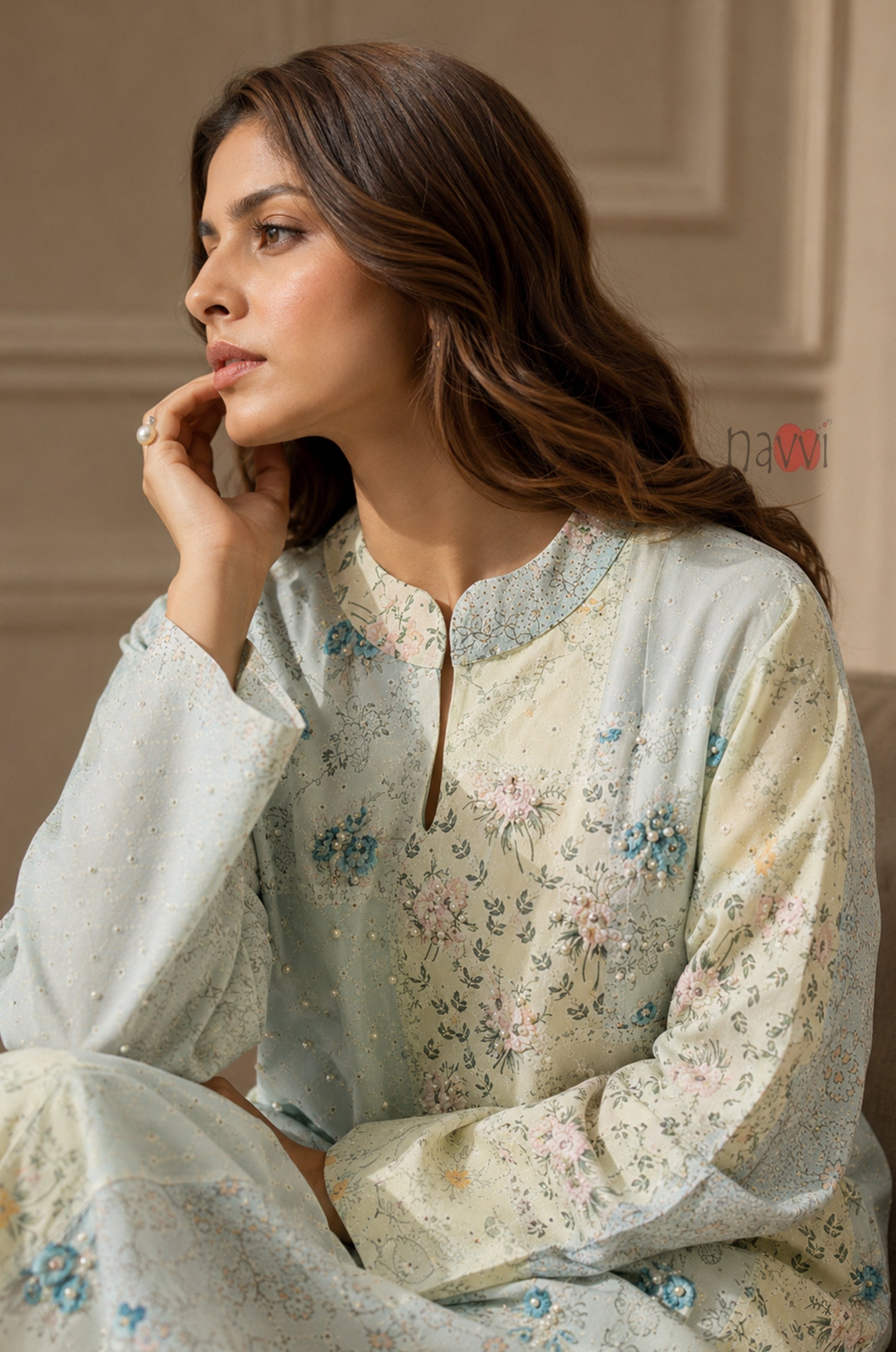 Meadow Floral Elegance Kaftan Dress
