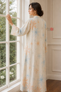 Peach Azure Floral Dream Kaftan Dress