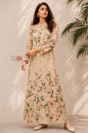 Autumn Meadow Floral Kaftan Dress