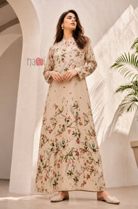 Autumn Meadow Floral Kaftan Dress