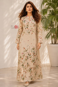 Autumn Meadow Floral Kaftan Dress