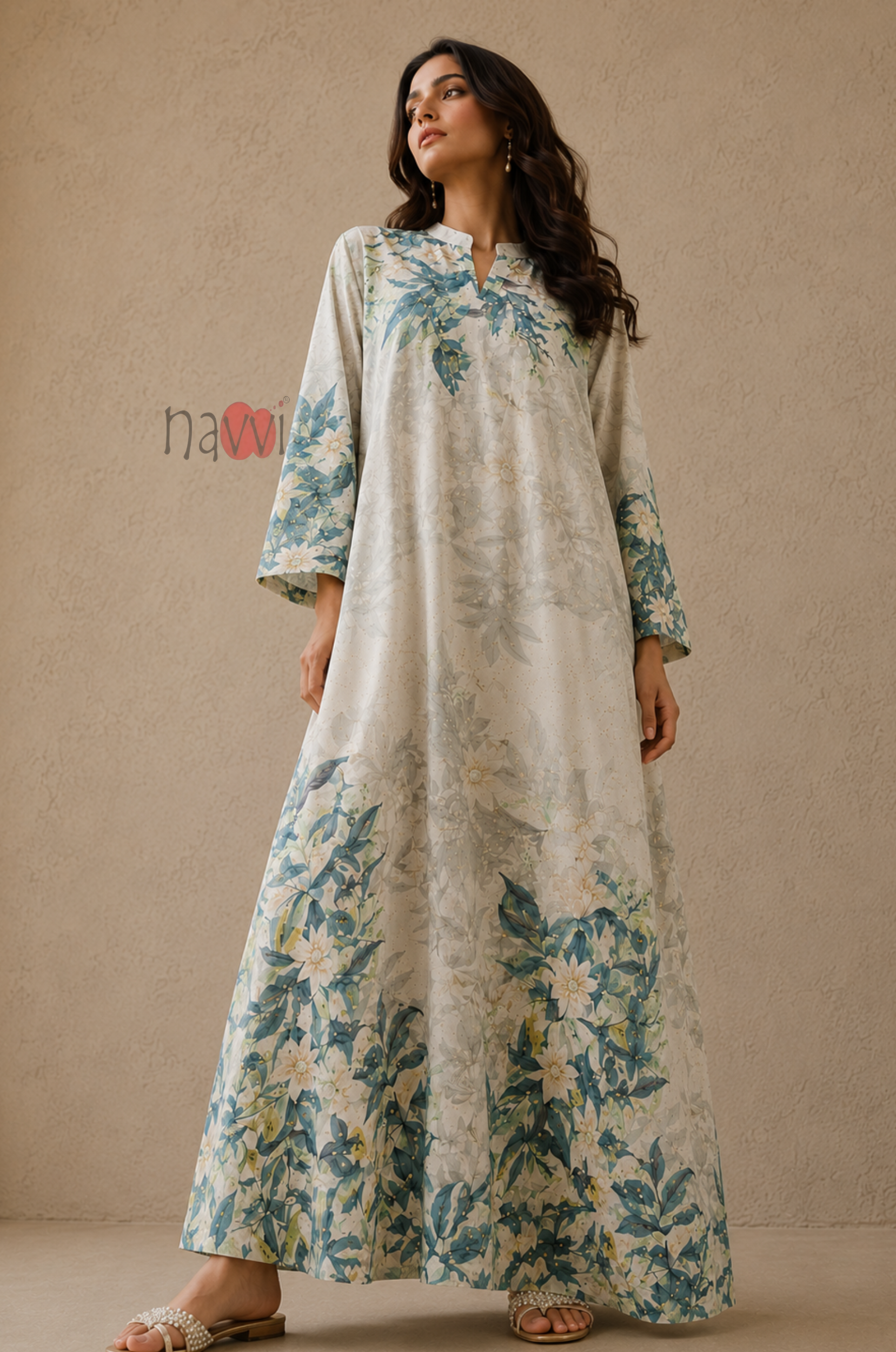 Botanical Bloom Kaftan Dress