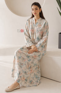 Pastel Blossom Garden Kaftan Dress