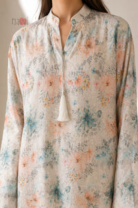 Pastel Blossom Garden Kaftan Dress