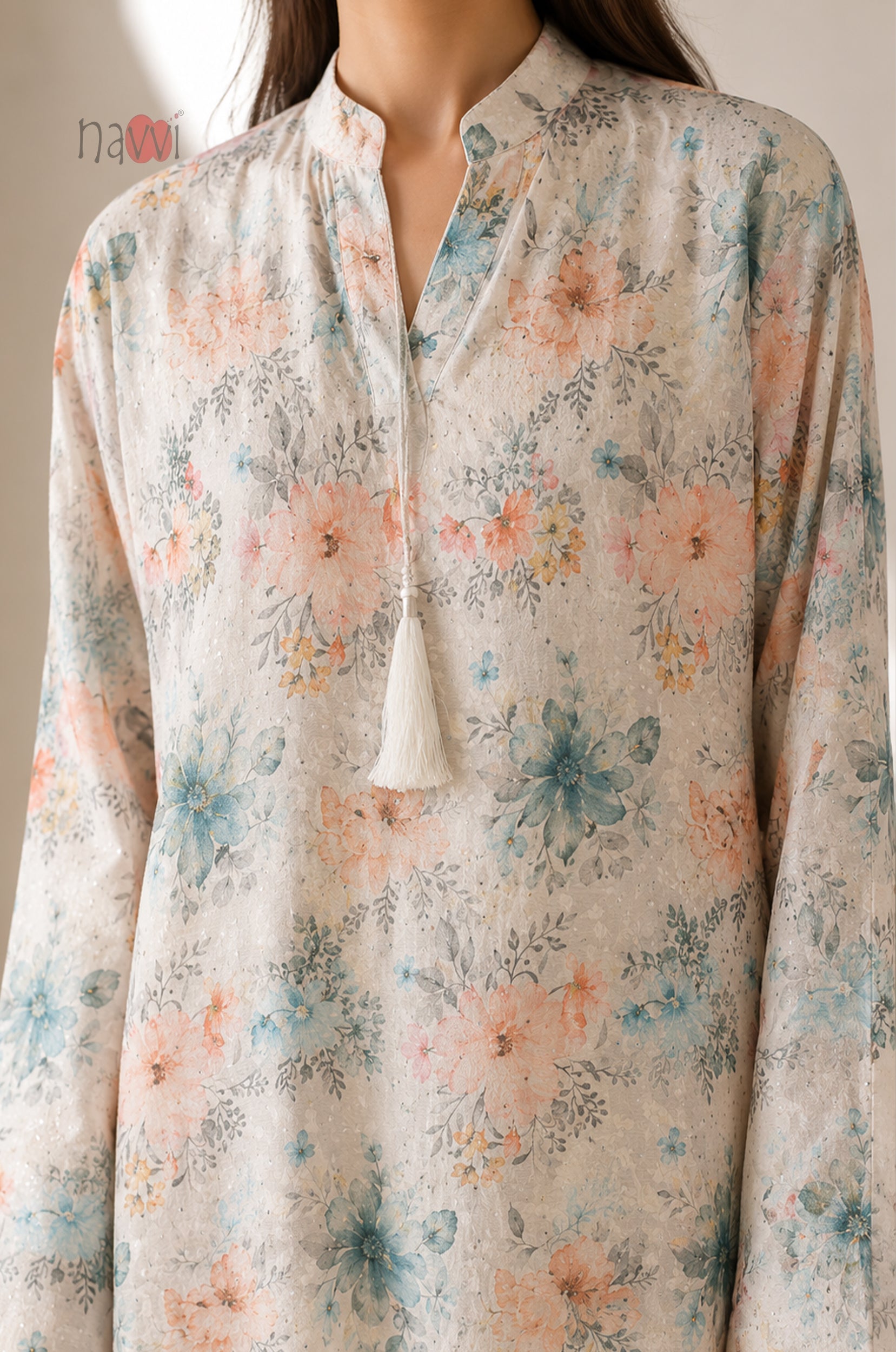 Pastel Blossom Garden Kaftan Dress