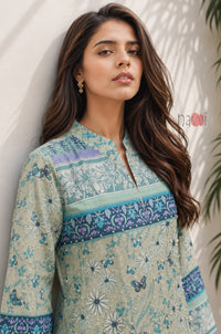Sage Meadow Border Print Kaftan Dress
