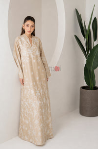 Sand Ivory Botanical Grace Kaftan Dress