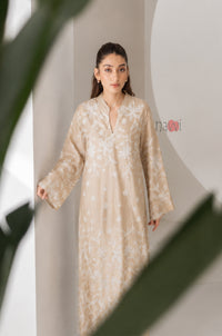 Sand Ivory Botanical Grace Kaftan Dress