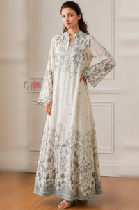 Ivory Whisper Botanical Elegance Kaftan Dress