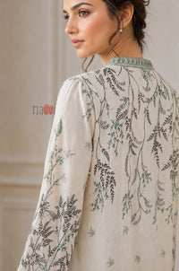 Ivory Whisper Botanical Elegance Kaftan Dress