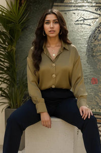 Satin Button Down Shirt