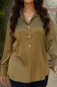 Satin Button Down Shirt