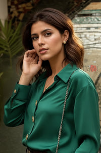 Satin Button Down Shirt