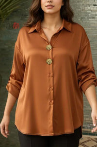 Satin Button Down Shirt