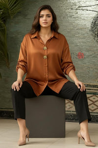 Satin Button Down Shirt
