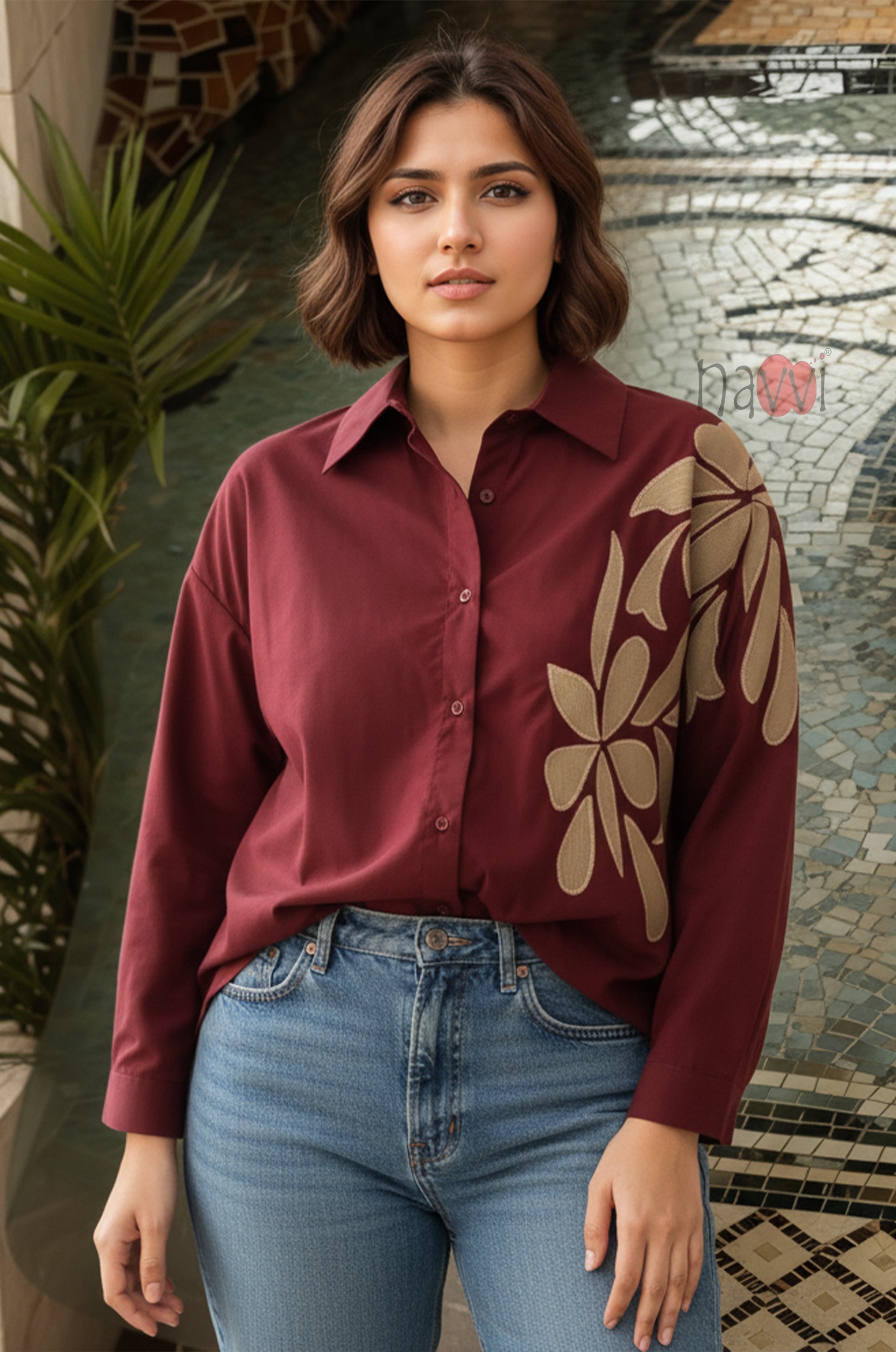 Botanical Embellished Shirt