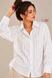 White Vertical Lines Shirt
