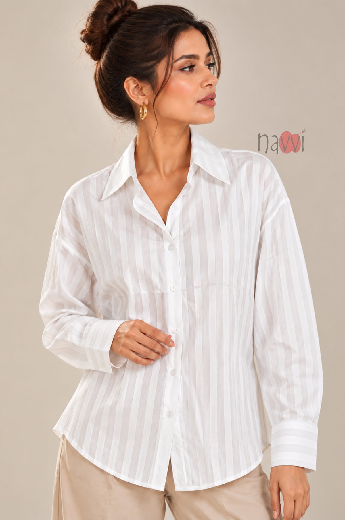 White Vertical Lines Shirt