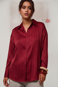 Satin Vertical Striped Shirt