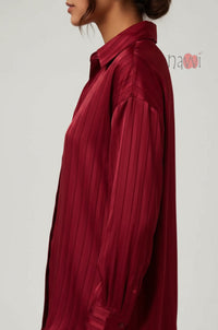 Satin Vertical Striped Shirt
