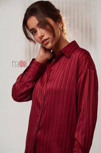 Satin Vertical Striped Shirt