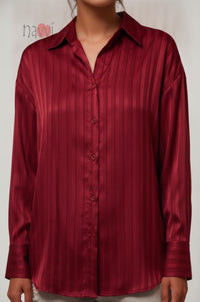 Satin Vertical Striped Shirt