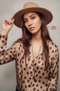 Mocha Muse Polka Blouse
