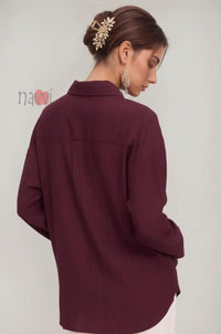 Wine Regal Embroidered Shirt