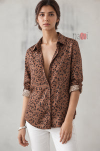 Classic Collared Leopard Print Shirt