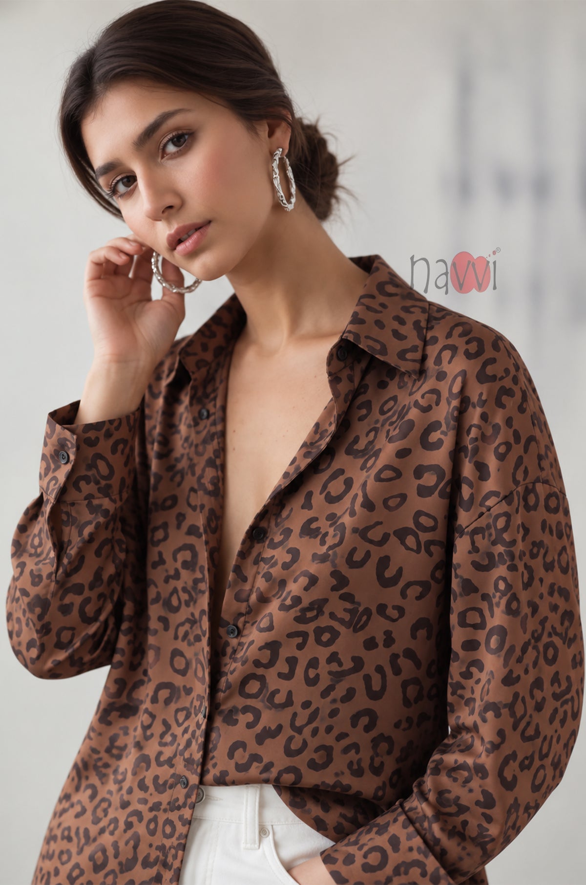 Classic Collared Leopard Print Shirt