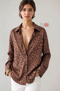 Classic Collared Leopard Print Shirt
