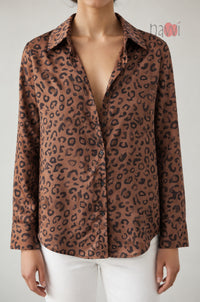 Classic Collared Leopard Print Shirt