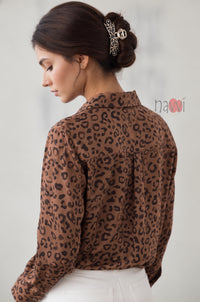 Classic Collared Leopard Print Shirt