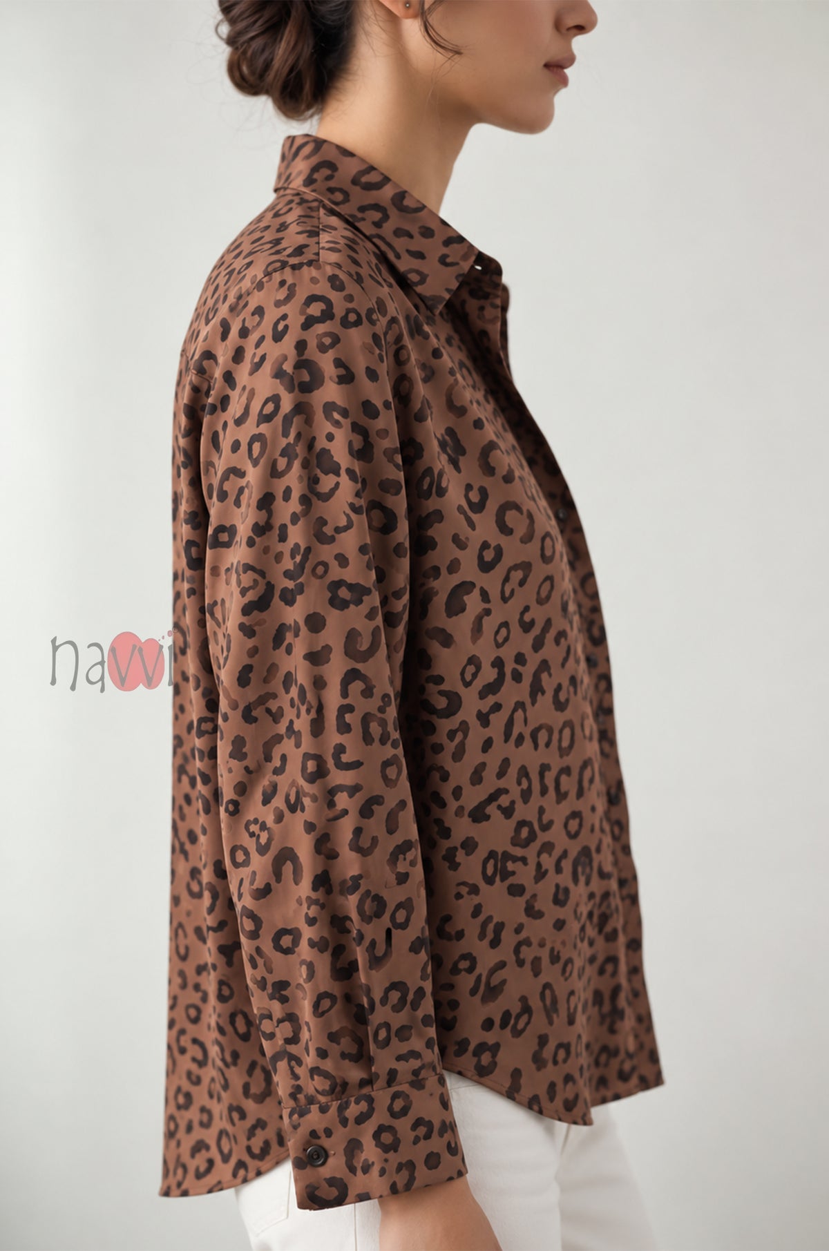 Classic Collared Leopard Print Shirt