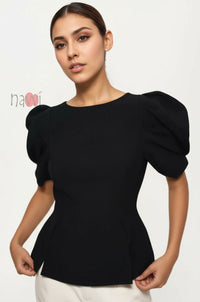 Noir Sculpt Top