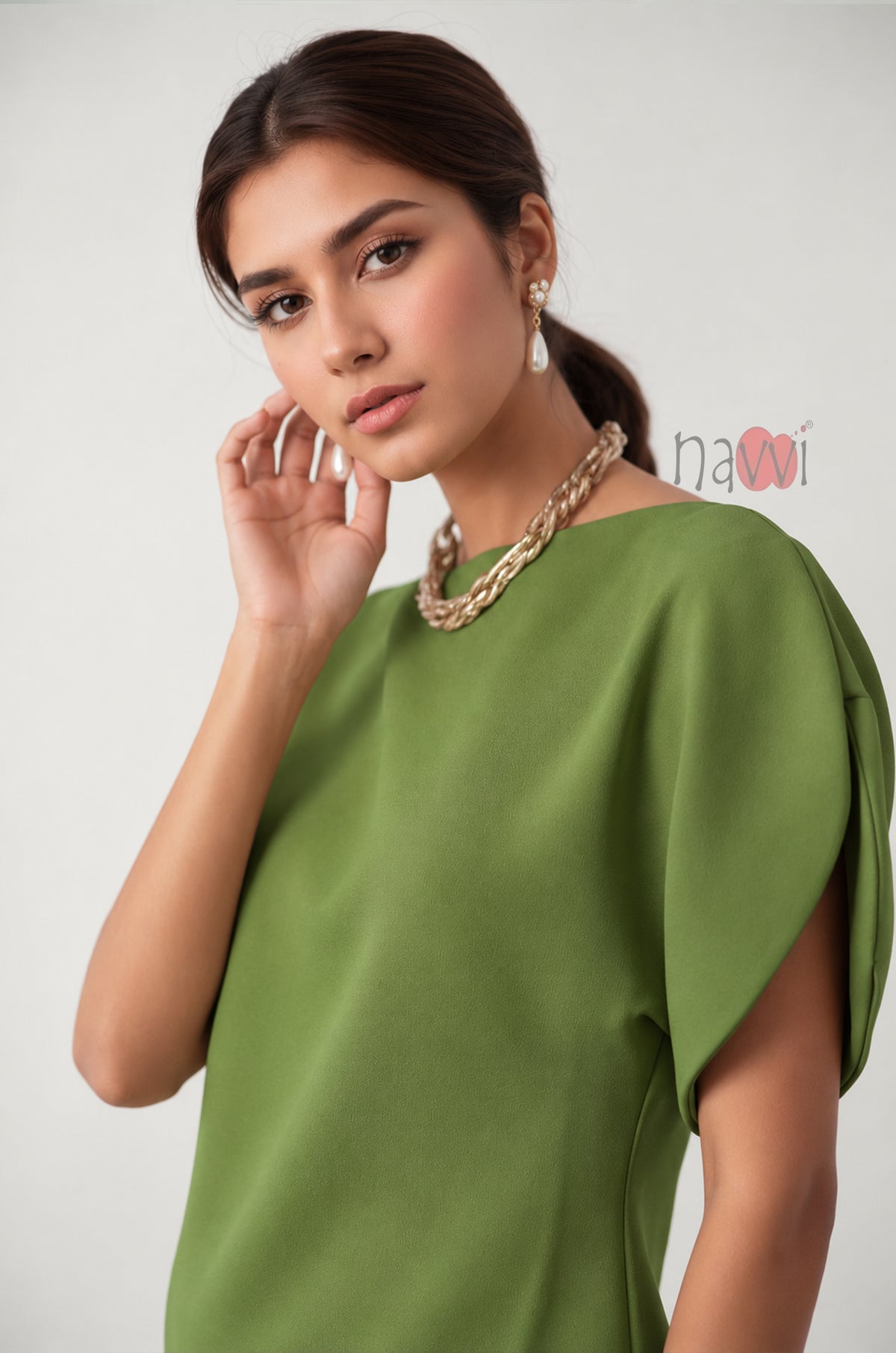 Olive Sculpt Blouse