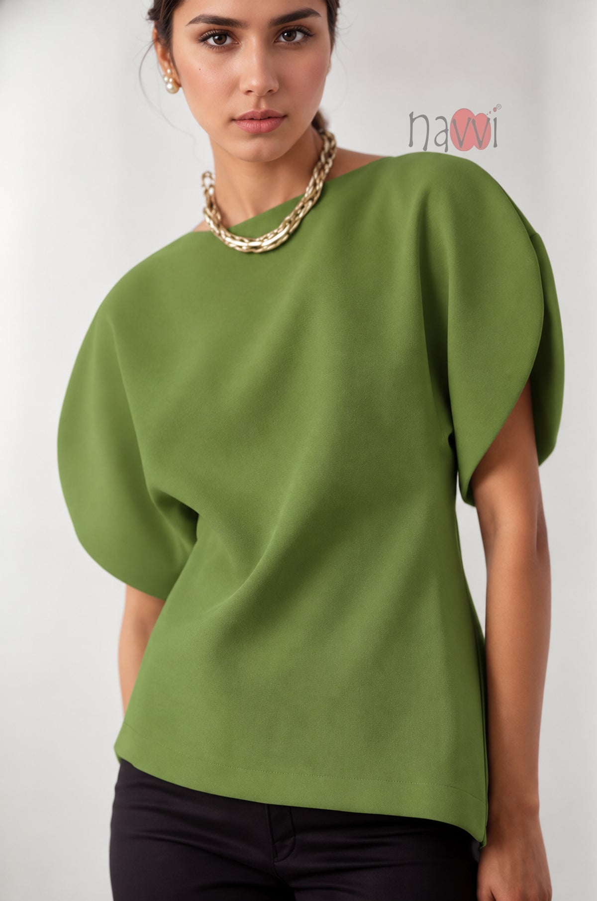 Olive Sculpt Blouse