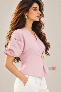 Pink Muse Top with Brooch