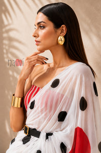 Polka Dots Circles Designer Saree
